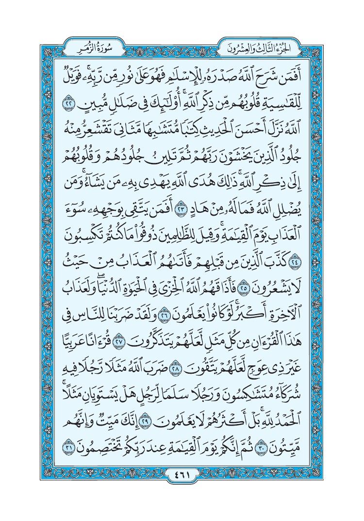 تفسير سورة الزمر الصفحة 461 من القرآن الكريم