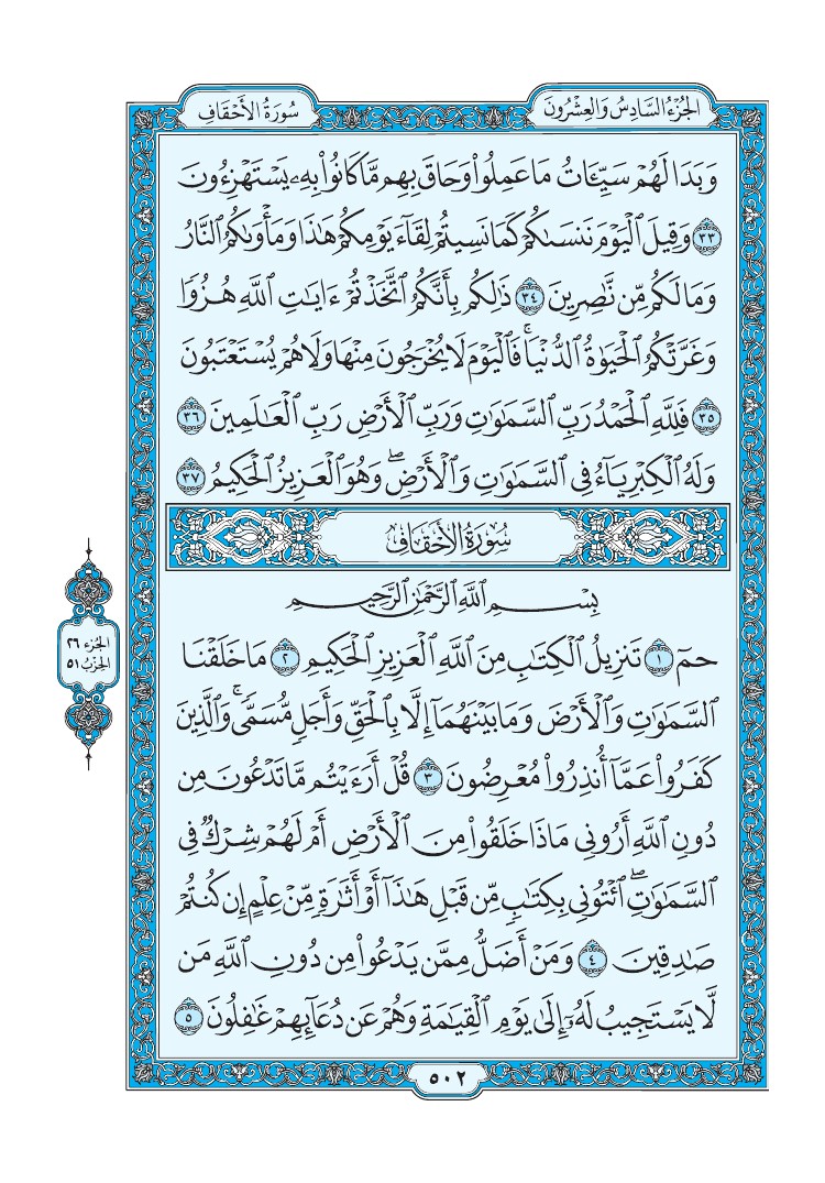 تفسير سورة الأحقاف الصفحة 502 من القرآن الكريم