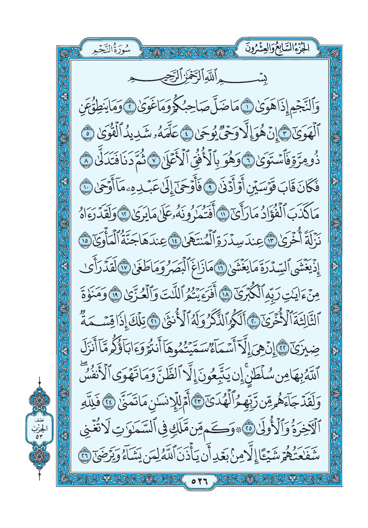 تفسير سورة النجم الصفحة 526 من القرآن الكريم