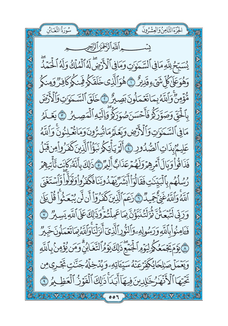 تفسير سورة التغابن الصفحة 556 من القرآن الكريم